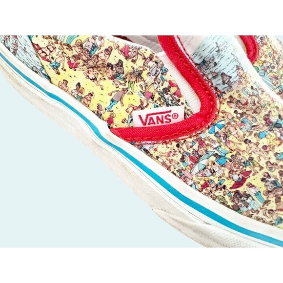 VANS x Where's Waldo Youth Kids Classic Canvas Slip On Sneaker Shoe Sz 3 - Picture 2 of 8